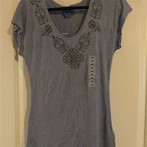 Sweetees Light Purple Floral Short Sleeve Tee